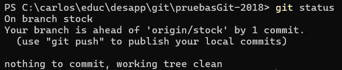 status despues del commit