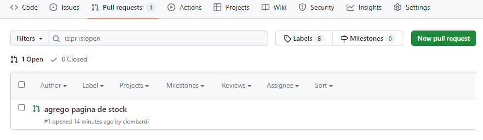 PRs abiertos