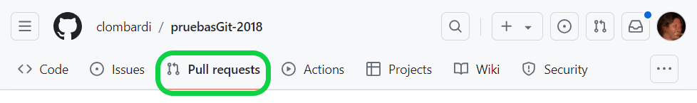 opcion pull requests