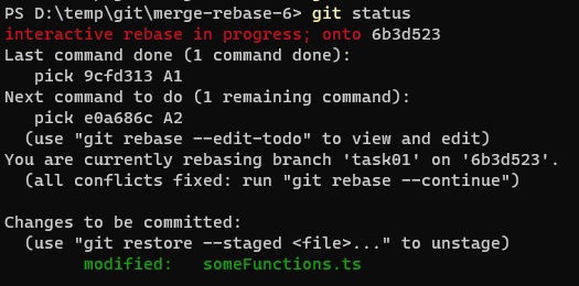 rebase con resolución manual - primer commit con conflicto