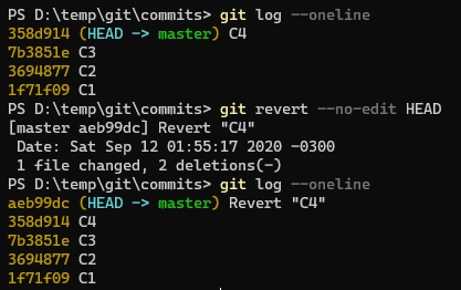 revert HEAD en la consola