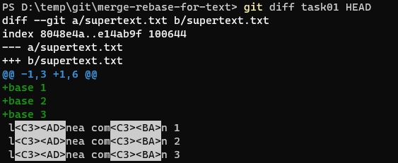 comparación HEAD con HEAD^ después del merge